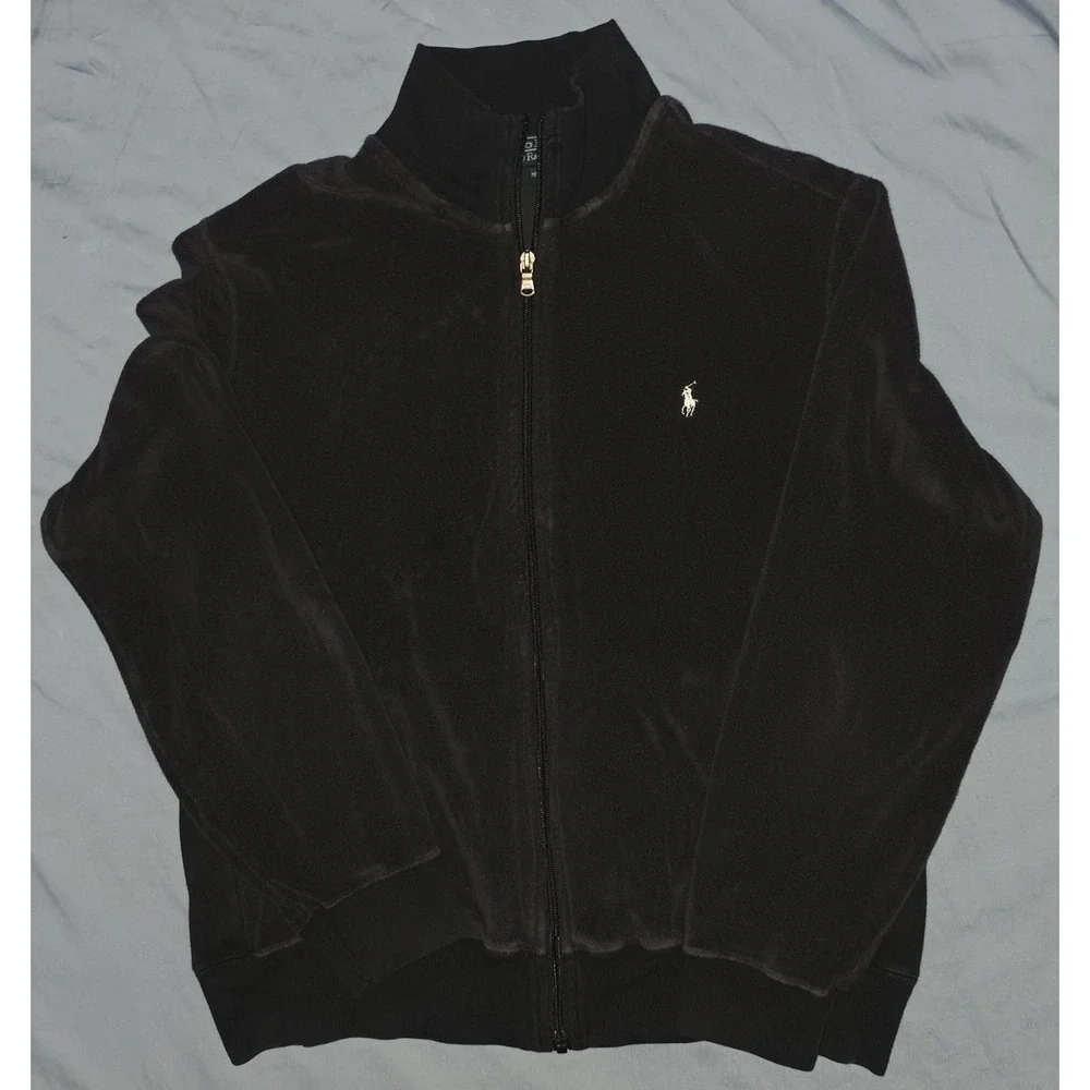 Vintage Polo Ralph Lauren Terry Cloth Track Jacket Large Preppy Outdoor 80s‎